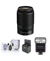 Nikon Nikkor Z Dx 50-250mm f/4.5-6.3 Vr Lens, Bundle with Flashpoint Zoom-Mini Ttl R2 Flash, ProOptic 62mm Filter Kit, Cleaning Kit