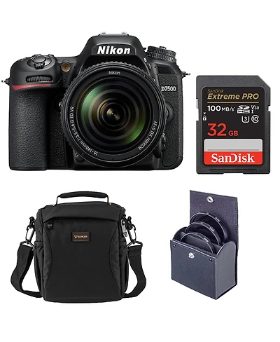 Nikon D7500 Dx-format Dslr Camera with Af-s Dx Nikkor 18-140mm f/3.5-5.6G Ed Vr Lens, Bundle with 32GB Memory Card, Alpine 140 Bag, 67mm Filter Kit