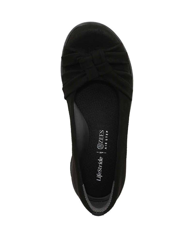 LifeStride Women's Glamour Round Toe Ballerina Flats