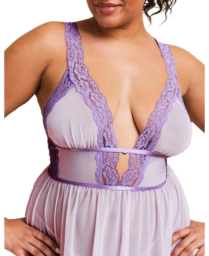 Adore Me Plus Adalee Babydoll & G-String Set Lingerie
