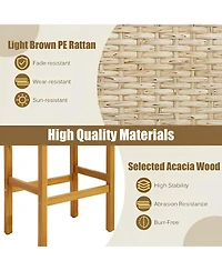 Patio Wood Bar Stools Set of 2