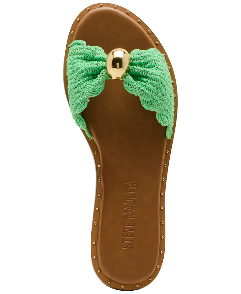 Steve Madden Women's Dipsy Knotted Embellished Slide Sandals