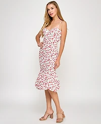 Katia Rae Juniors' Sweetheart-Neck Bubble-Flounce Dress
