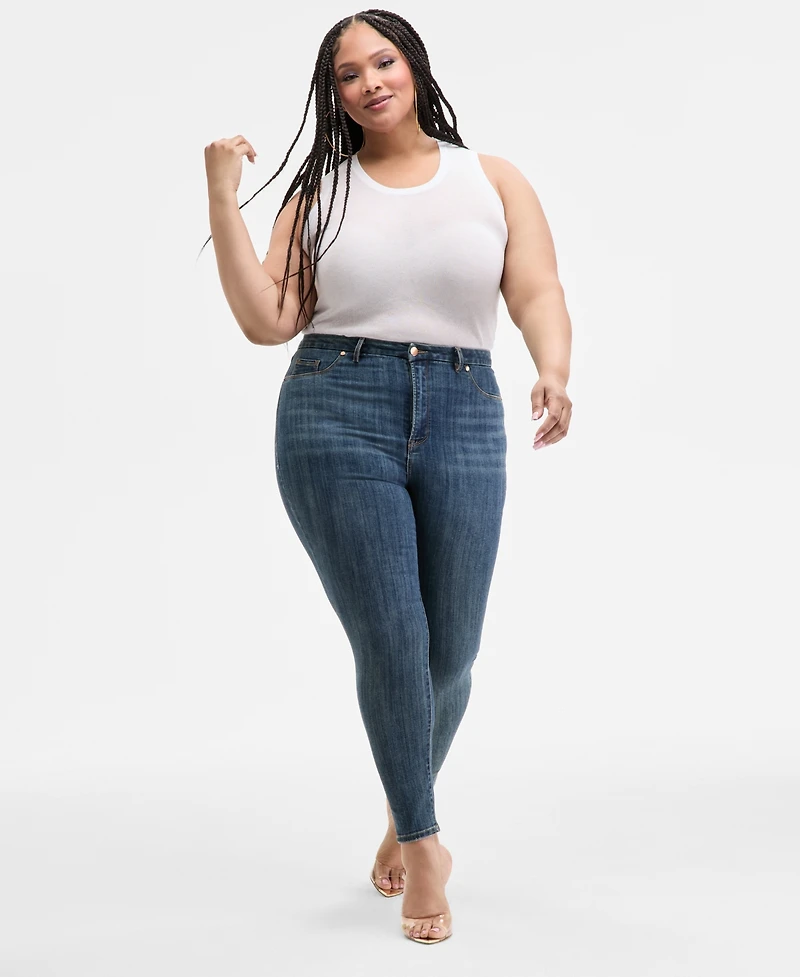 Nina Parker Trendy Plus Sheer Sweater-Knit Tank