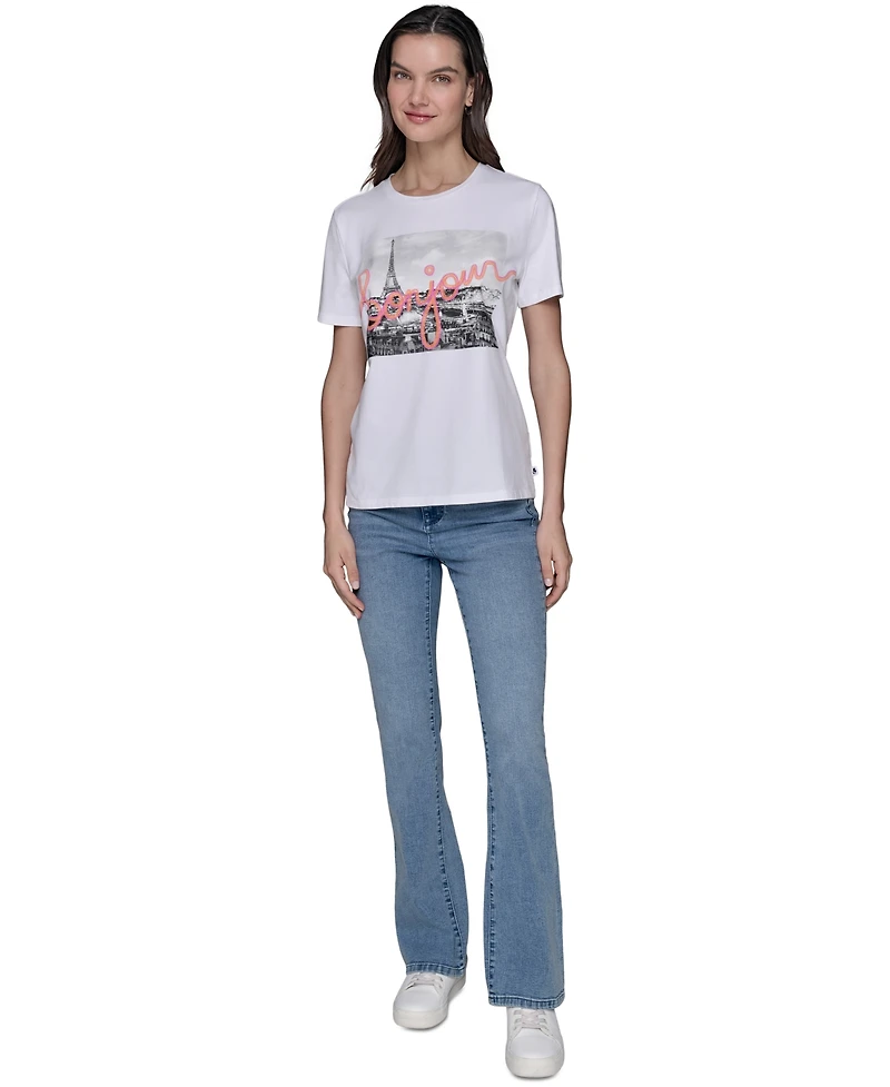 Karl Lagerfeld Paris Petite Bonjour Graphic T-Shirt