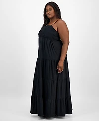 Derek Heart Trendy Plus Embroidered Lace Trim Sleeveless Maxi Dress