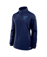 Fanatics Women's Navy St. Louis Blues Authentic Pro Rink Lightweight Quarter-Zip Pullover Top