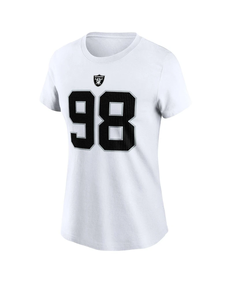 Nike Women's Maxx Crosby White Las Vegas Raiders Player Name Number T-Shirt