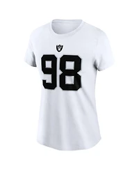 Nike Women's Maxx Crosby White Las Vegas Raiders Player Name Number T-Shirt