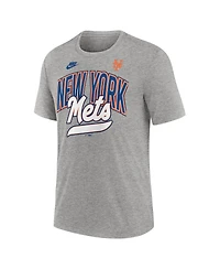 Nike Men's Heather Gray New York Mets Cooperstown Collection Retro Tri-Blend T-Shirt