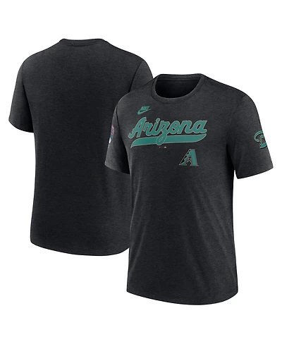 Nike Men's Heather Black Arizona Diamondbacks Cooperstown Collection Eras Tri-Blend T-Shirt