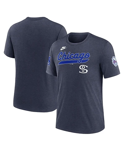 Nike Men's Heather Navy Chicago White Sox Cooperstown Collection Eras Tri-Blend T-Shirt