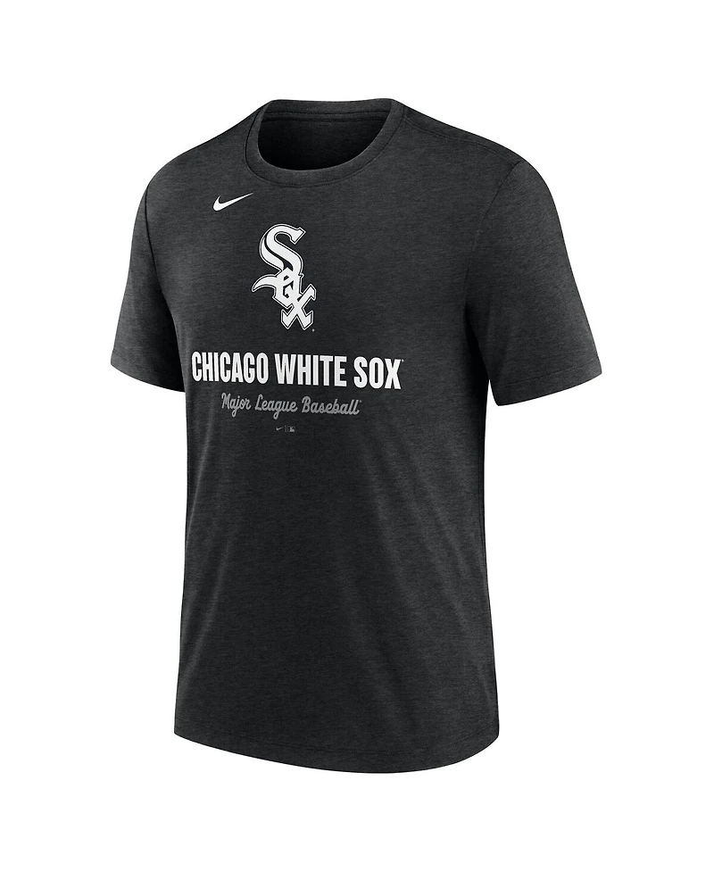 Nike Men's Heather Black Chicago White Sox Logo Tri-Blend T-Shirt