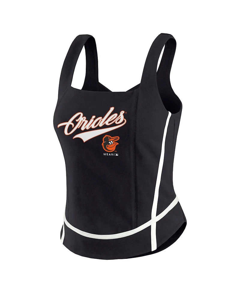 Wear By Erin Andrews Women's Black Baltimore Orioles Square Neck Tank Top