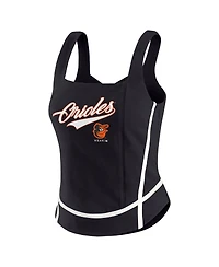 Wear By Erin Andrews Women's Black Baltimore Orioles Square Neck Tank Top
