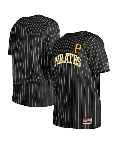 New Era Men's Black Pittsburgh Pirates Throwback Pinstripe T-Shirt
