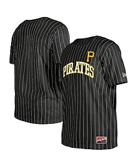 New Era Men's Black Pittsburgh Pirates Throwback Pinstripe T-Shirt