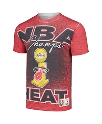 Mitchell & Ness Men's Red Miami Heat Hardwood Classics 2006 Nba s Champ City T-Shirt