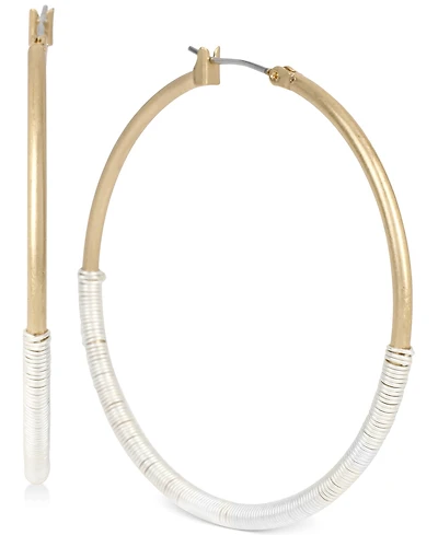 Robert Lee Morris Soho Large Two-Tone Wrapped Hoop Earrings