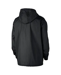 Nike Men's Black Brooklyn Nets Courtside Premium Club Anorak Quarter-Zip Pullover Hoodie