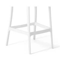 29.5" Outdoor Polypropylene Plastic Patio Bar Height Stools (Set of 2)