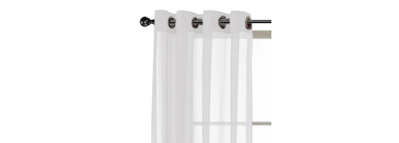 GoodGram Ultra Luxurious Elegant Sheer Grommet Single Curtain Panel - 54 in. W x 84 L, White