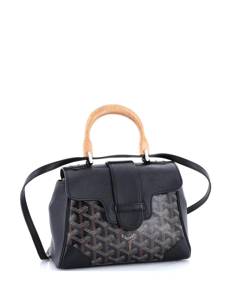 Pre-Owned Goyard Mini Saigon Top Handle Bag Coated Canvas with Leather