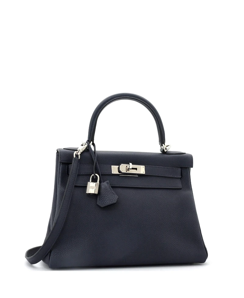 Pre-Owned Hermes Kelly Handbag Togo with Palladium Hardware