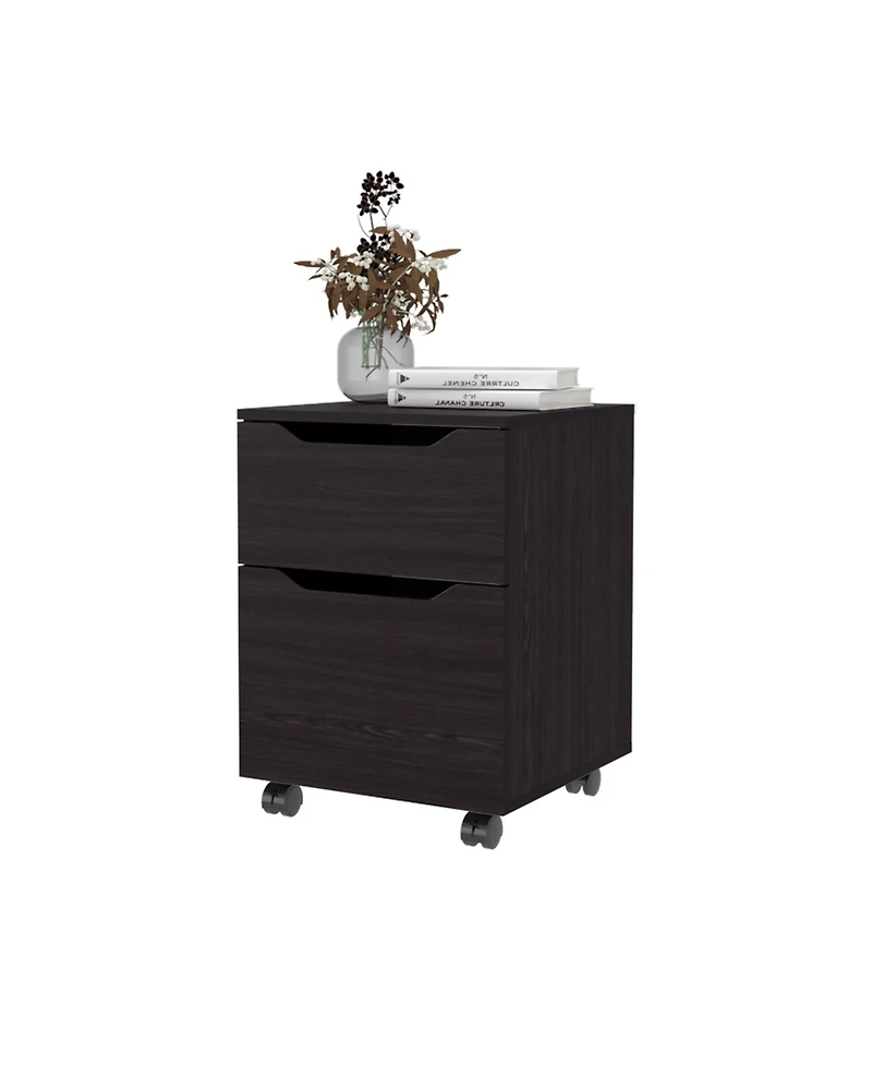 Newriver Nightstand with 1 Door and 1 Drawer , Wengue