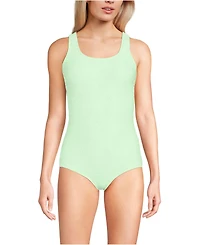 Lands' End Women's D-Cup Tugless Low Leg Lace One Piece Swimsuit
