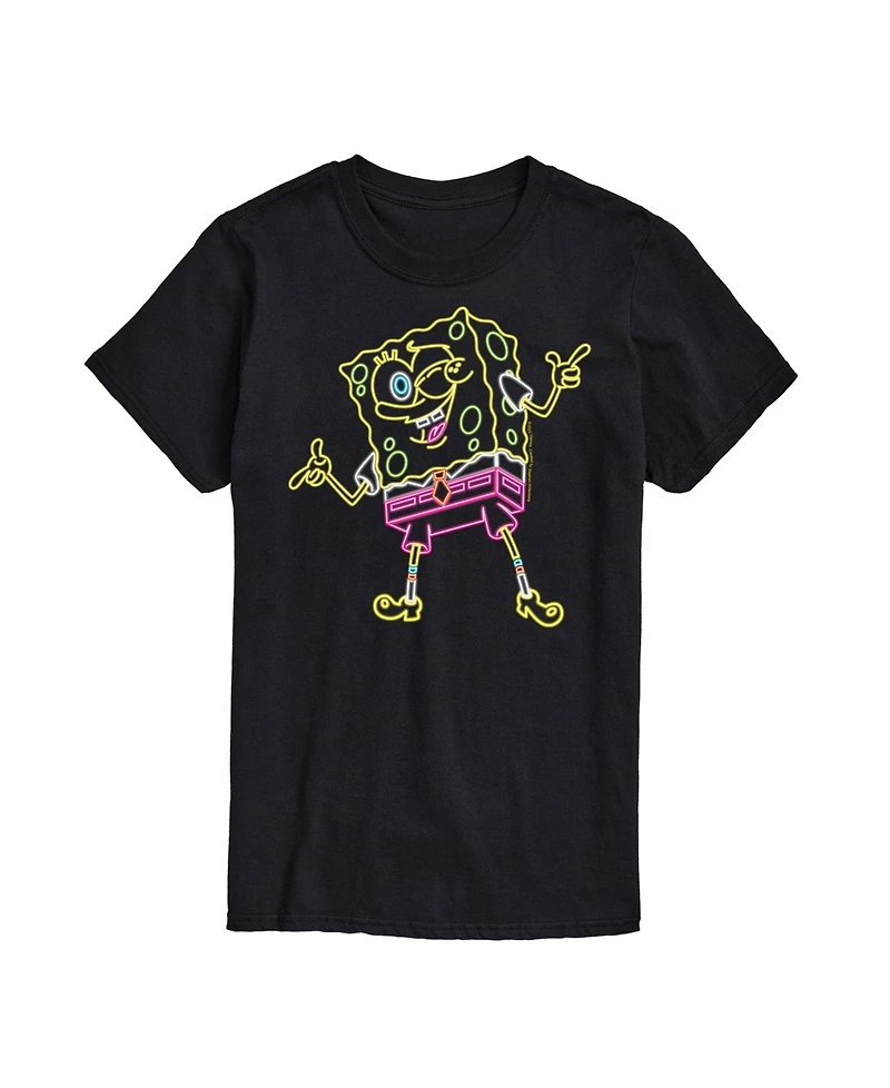 Airwaves Men's SpongeBob SquarePants Neon Short Sleeve T-Shirt