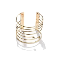 Sohi Women's Lined Stone Cuff Bracelet