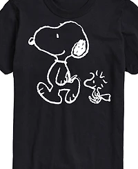 Airwaves Men's Peanuts Snoopy Woodstock Walk Short Sleeve T-Shirt