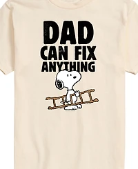 Airwaves Men's Peanuts Snoopy Father's Day Dad Can Fix Anything Short Sleeve T-Shirt