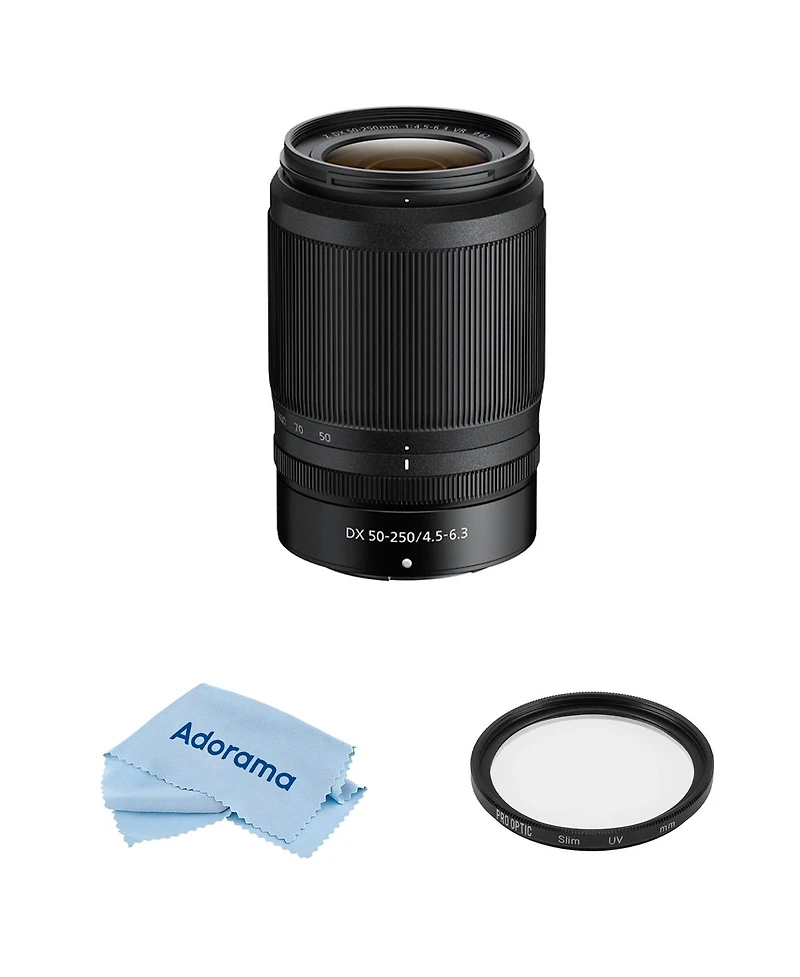 Nikon Nikkor Z Dx 50-250mm f/4.5-6.3 Vr Lens, Bundle with ProOptic Pro Digital 62mm Multi Coated Uv Slim Filter, Cleaning Kit