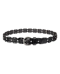 Sam Edelman Women's Western Double-e Link Braided Leather Belt