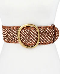 Sam Edelman Women's Raffia and Leather Woven Belt