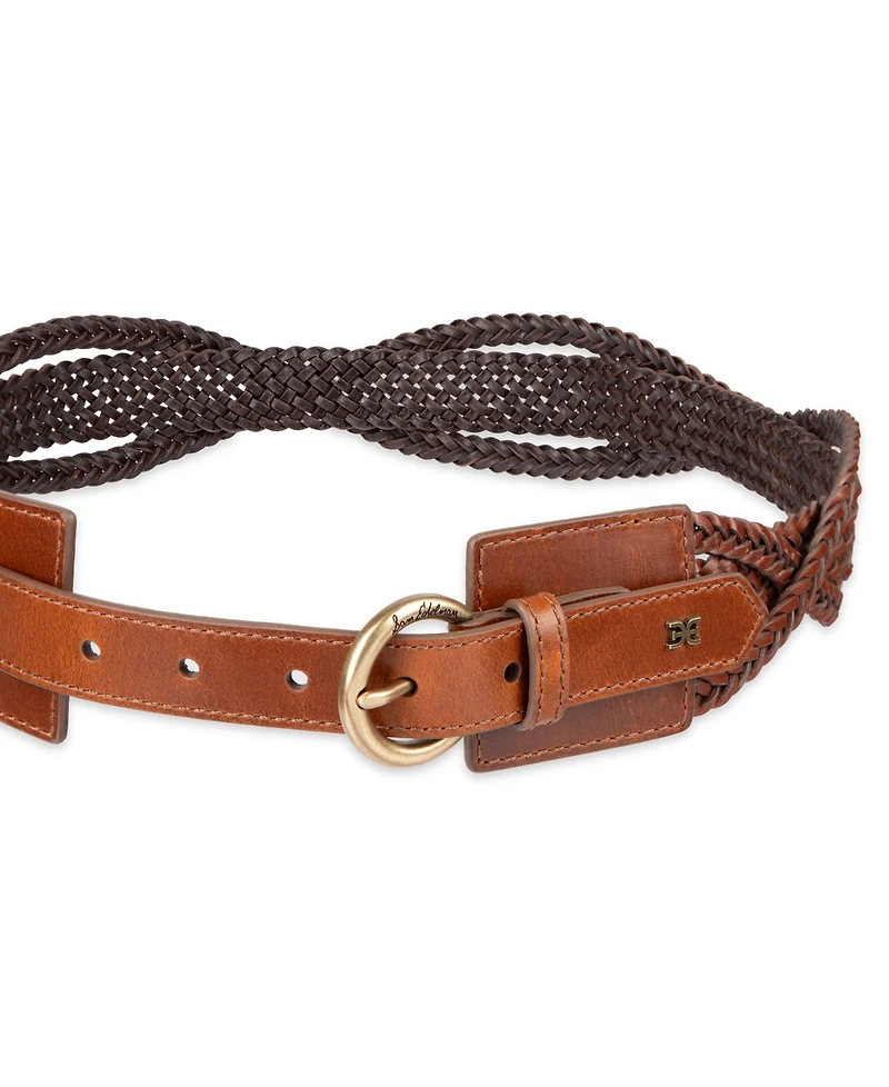 Sam Edelman Women's Genuine Leather Twisted Braid Belt
