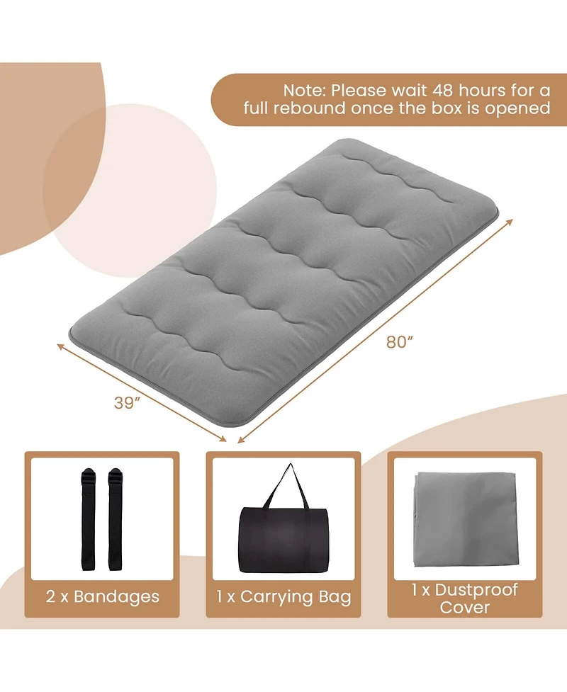 Twin Futon Mattress Japanese Floor Sleeping Pad Washable Cover Carry Bag