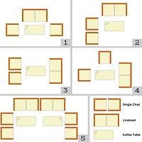 4PCS Rattan Patio Furniture Set Cushioned Sofa Chair Coffee Table Garden