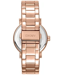 Dkny Women's Soho Maxi Rose Gold-Tone Stainless Steel Bracelet Watch