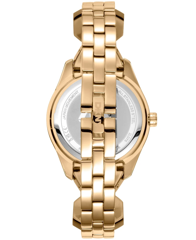 Dkny Women's Astoria Midi Glitz Gold-Tone Stainless Steel Bracelet Watch, 33mm