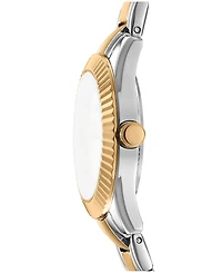 Dkny Women's Chambers Glitz Silver Dial Gold Two-Tone Stainless Steel Bracelet Watch 30mm