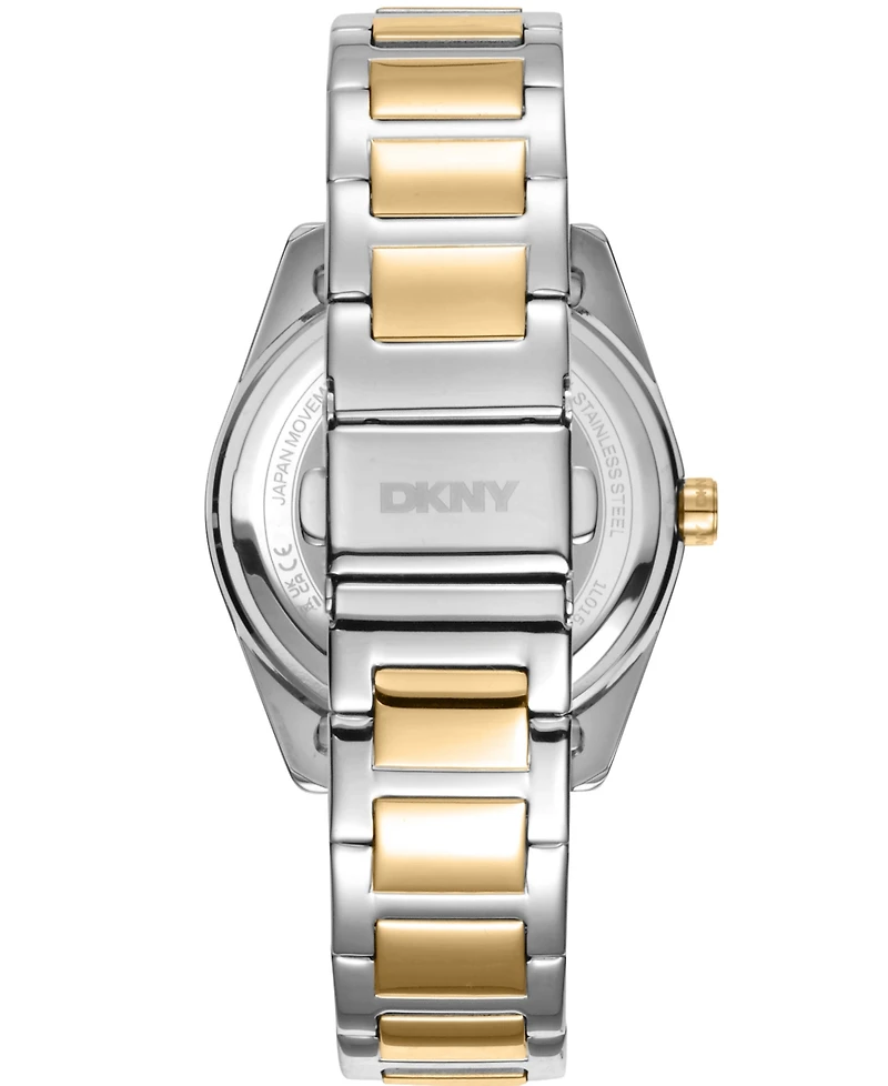 Dkny Women's Chambers Multi Sport Chronograph Silver Dial Gold Two-Tone Stainless Steel Bracelet Watch 36mm