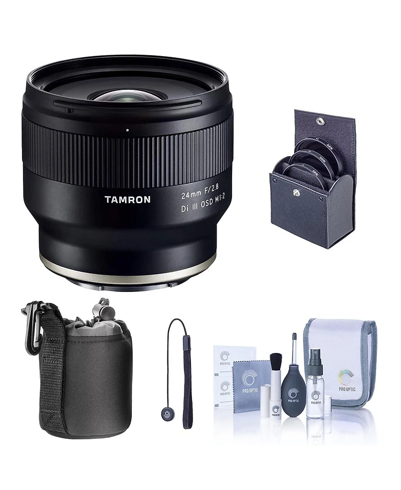 Tamron 24mm f/2.8 Di Iii Osd Lens for Sony Fe, Bundle with ProOptic 67mm Filter Kit, Cleaning Kit, Lens Cap Tether, Lens Pouch
