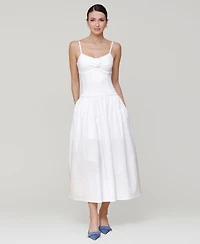 Avec Les Filles Women's Rosette-Trim Drop-Waist Midi Dress