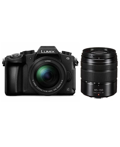 Panasonic Lumix Dmc-G85 Mirrorless Camera w/12-60mm f/3.5-5.6 Lumix G Ois Lens With 45-150mm f/4.0-5.6 Aspherical Lens for Mft, Matte Black