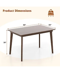 Wooden Dining Table with Rubber Wood Legs for 4 People