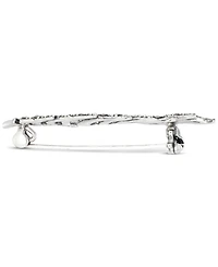 Marcasite Feather Motif Fashion Pin in Sterling Silver
