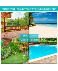 2PCS Patio Garden Rattan Lounge Chair Chaise Couch Cushioned Height Adjustable